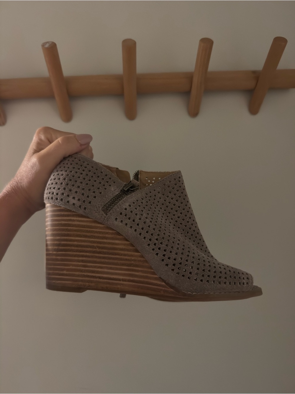 Lucky Brand suede wedge sandals